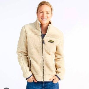 NWT L.L. Bean Women’s Mountain Pile Fleece Jacket Natural S